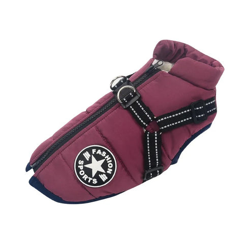 2 in 1 Warmer Hundemantel mit integriertem Geschirr
