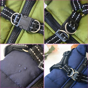 2 in 1 Warmer Hundemantel mit integriertem Geschirr