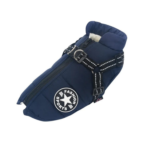 2 in 1 Warmer Hundemantel mit integriertem Geschirr